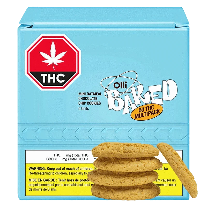 Baked 50 THC Mini Oatmeal Chocolate Chip Cookies By Olli (H)