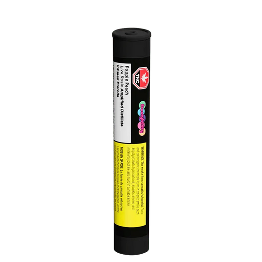 Poppin Peach LIVE ROSIN AMPLIFIED Distillate Infused Blunt  1 x 1 g