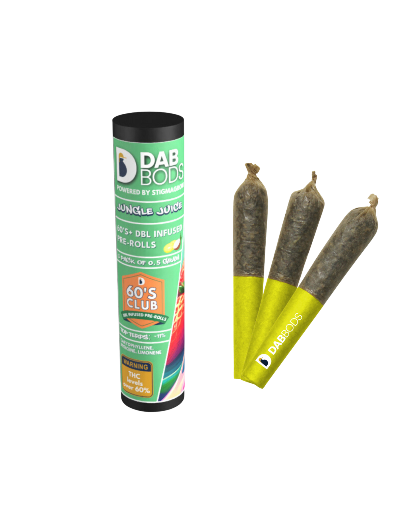 Jungle Juice 60's Diamonds And Resin infused By Dab Bods