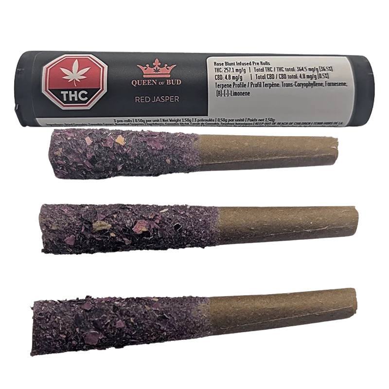 Red Jasper Raspberry Chocolate Mini Rose Petal Blunt Liquid Diamond Infused By Queen of Bud