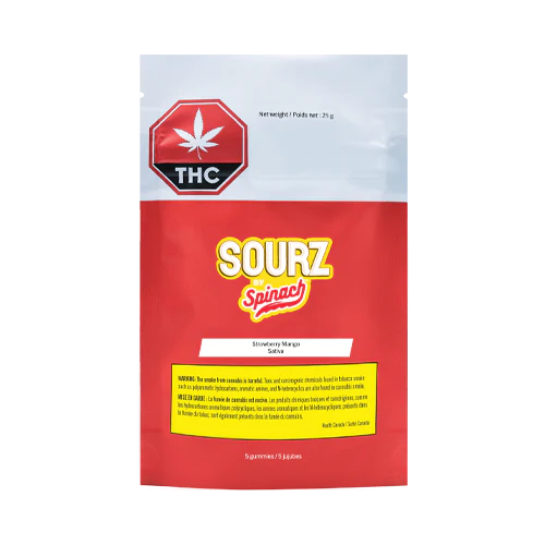Strawberry Mango Gummies by Spinach Sourz (S).