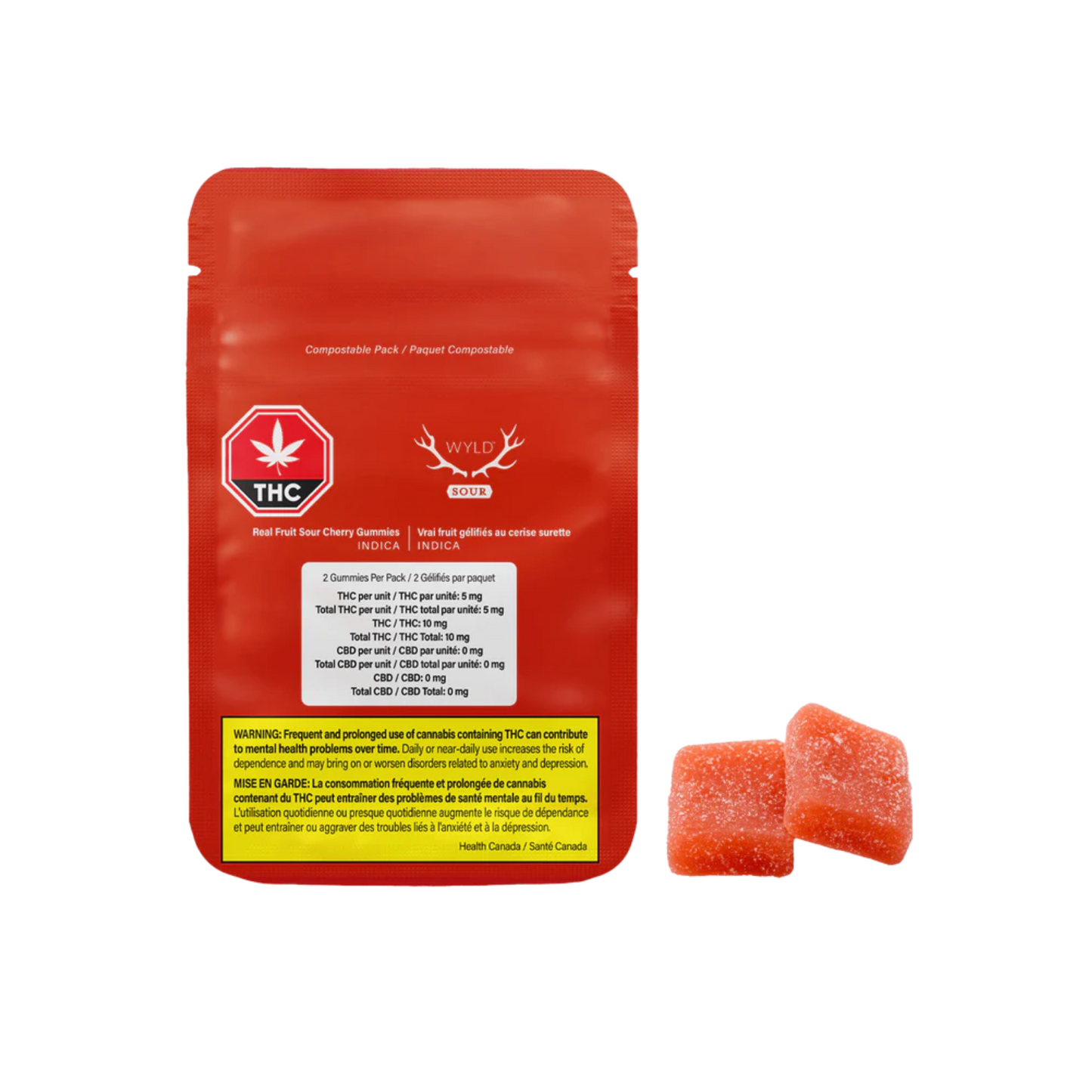 Sour Cherry Real Fruit Gummies by Wyld (S)