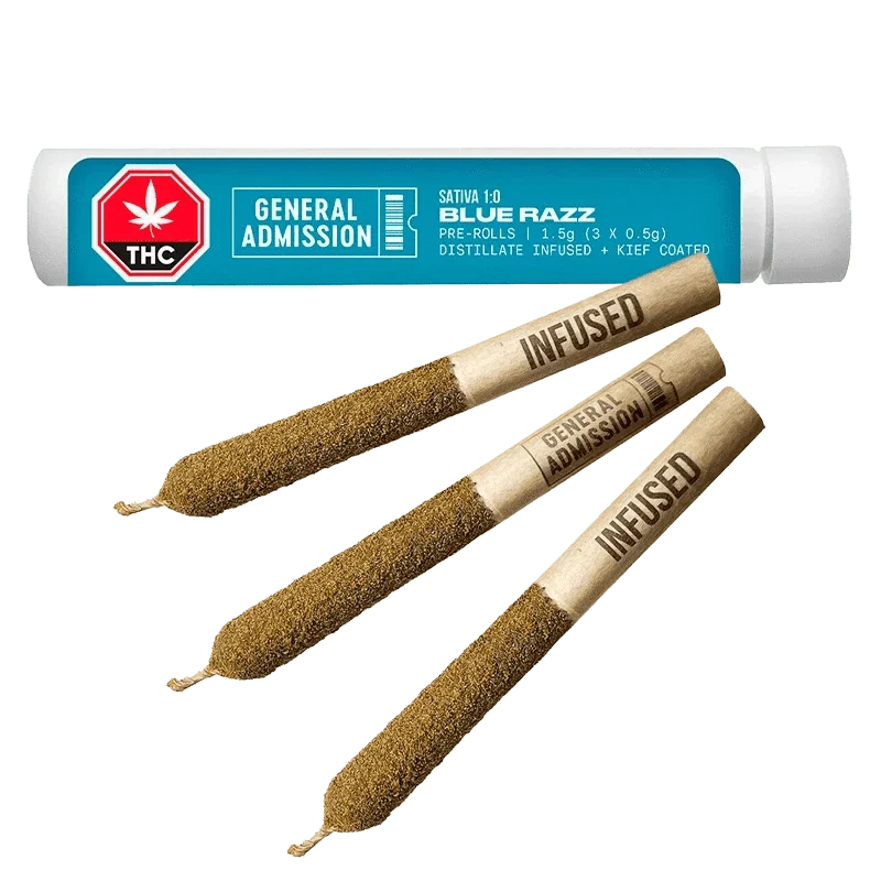 Blue Razz Distillate Infused And Kief Coated By Gen. Adm.
