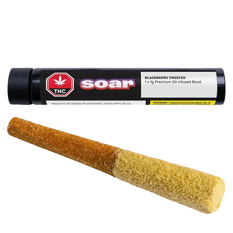 Blackberry Frost Oil Infused and Kief Coadted Blunt By Soar