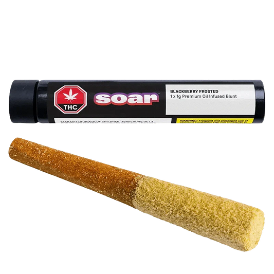 Blackberry Frost Oil Infused and Kief Coadted Blunt By Soar