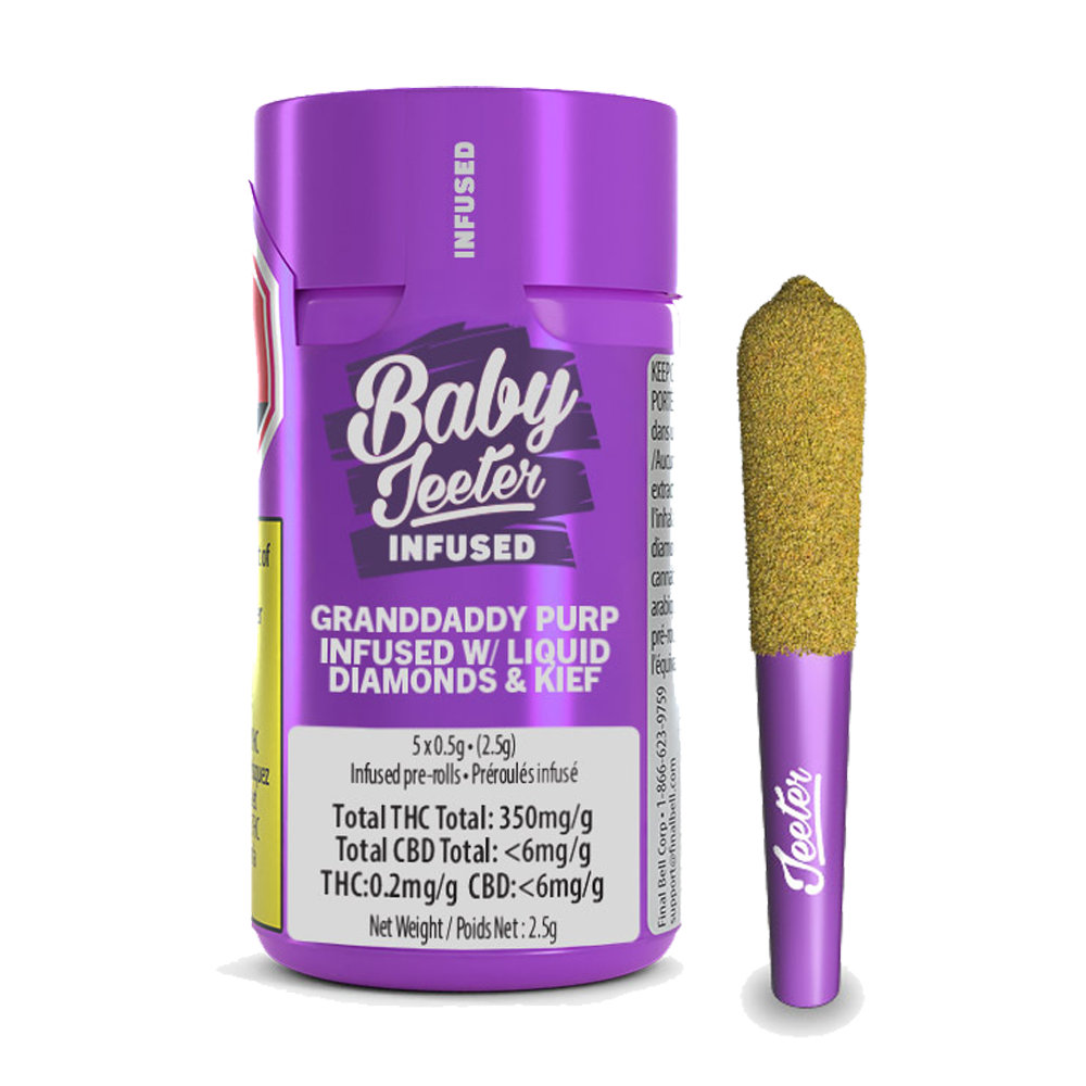 Baby Jeeter Granddaddy Purp Liquid Diamonds and Kief Coated Infused By Jeeter