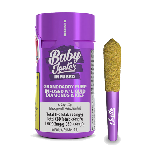 Baby Jeeter Granddaddy Purp Liquid Diamonds and Kief Coated Infused By Jeeter