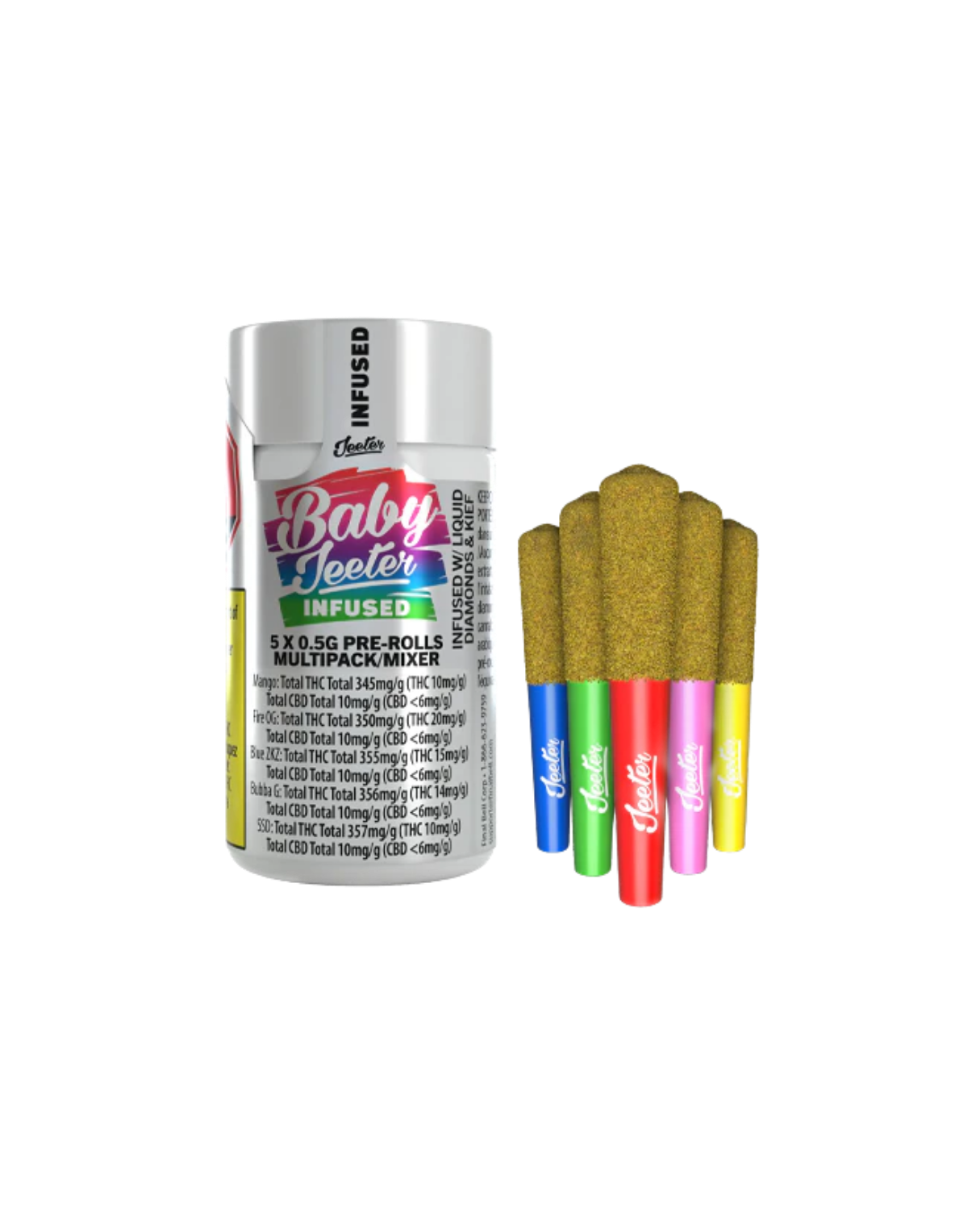 Baby Jeeter Variety Pack  Liquid Diamonds and Kief Coated By Jeeter