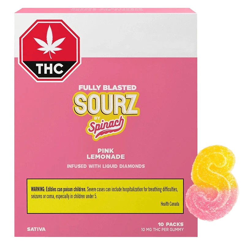 Fully Blasted Pink Lemonade Gummies - 10 Pack By Spinach Sourz (S)
