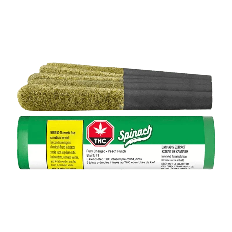 Fully Charged Peach Punch Liquid Diamond and Kief Coated By Spinach