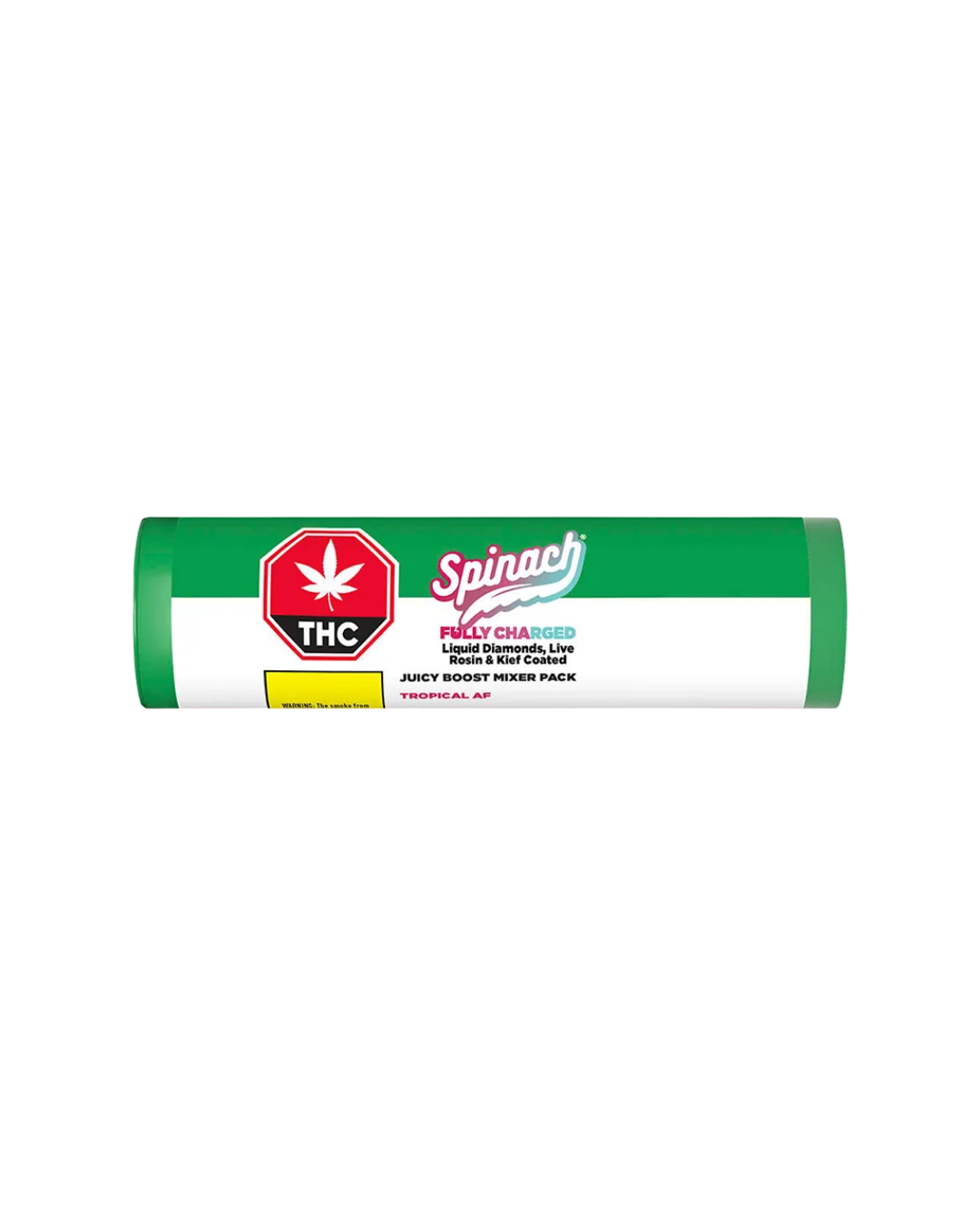 Fully Charged Juicy Boost Mixer Liquid Diamond, Live Rosin and Kief Coated By Spinach