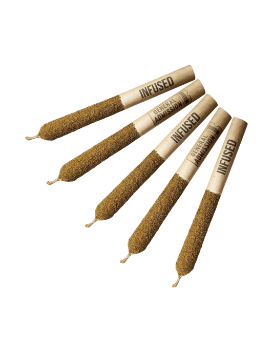 Peach Rizz Distillate and Kief Coated By General Admission