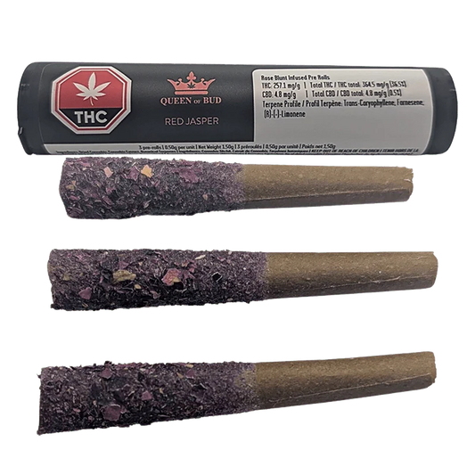 Red Jasper Raspberry Chocolate Mini Rose Petal Blunt Liquid Diamond Infused By Queen of Bud