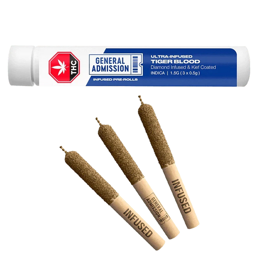 Tiger Blood Diamonds Infused And Kief Coated 3 x 0.5g By Gen. Adm.