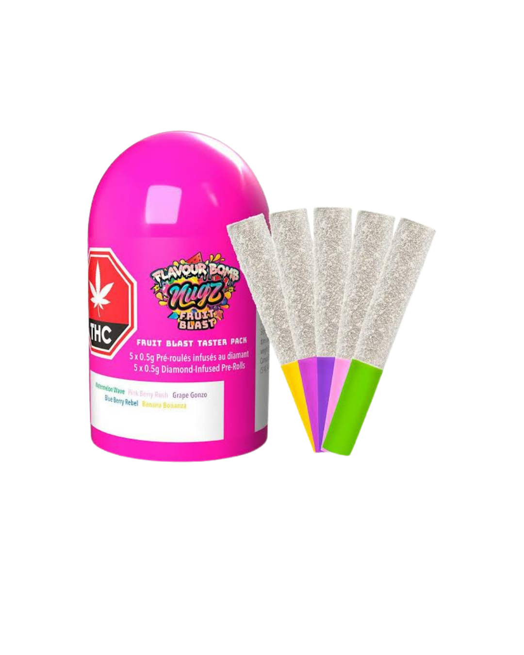 Flavour Bomb Fruit Blast Taster Pack Diamonds Infused and Diamond Coated By Nugz